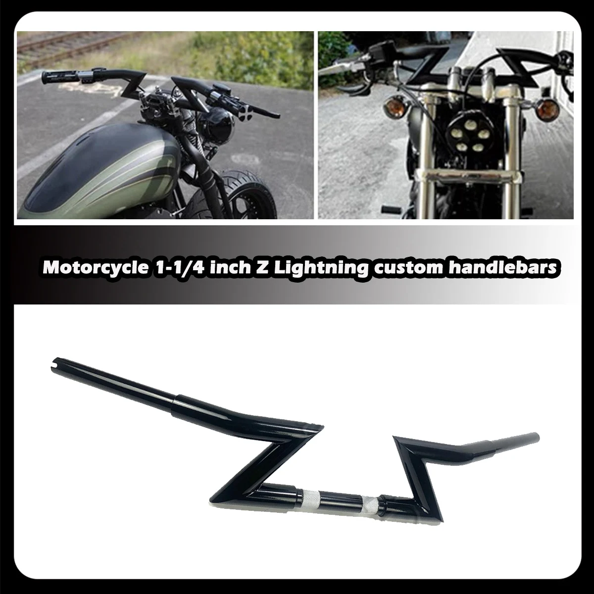 ZDQ Motorcycle Z Lightning custom handlebars for Harley Dyna Soft Tail Street bob Low Rider Fat boy Breakout NIGHT ROD