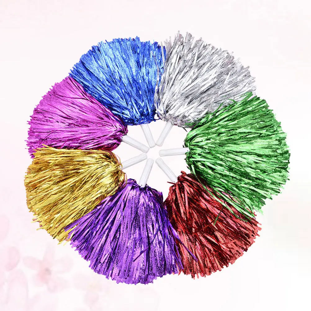 

Набор из 14 разноцветных пластиковых помпонов для рук, гирлянда для баскетбола, футбола, чирлидинга, блестящие помпоны для декораций