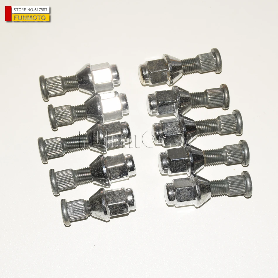 10pcs nuts and 10pcs bolts suit for HISUN500ATV/HS500ATV