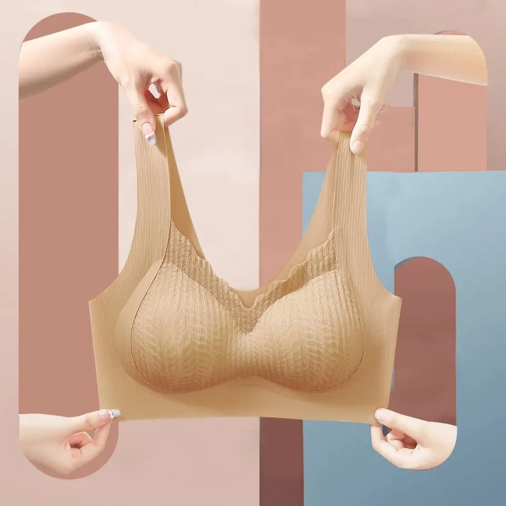 Comfortabele grote cup draadloze diepe V-bh schokbestendig verzamelde borsten ondergoed voor dames lingerie anti-verslapping naadloze beha yoga