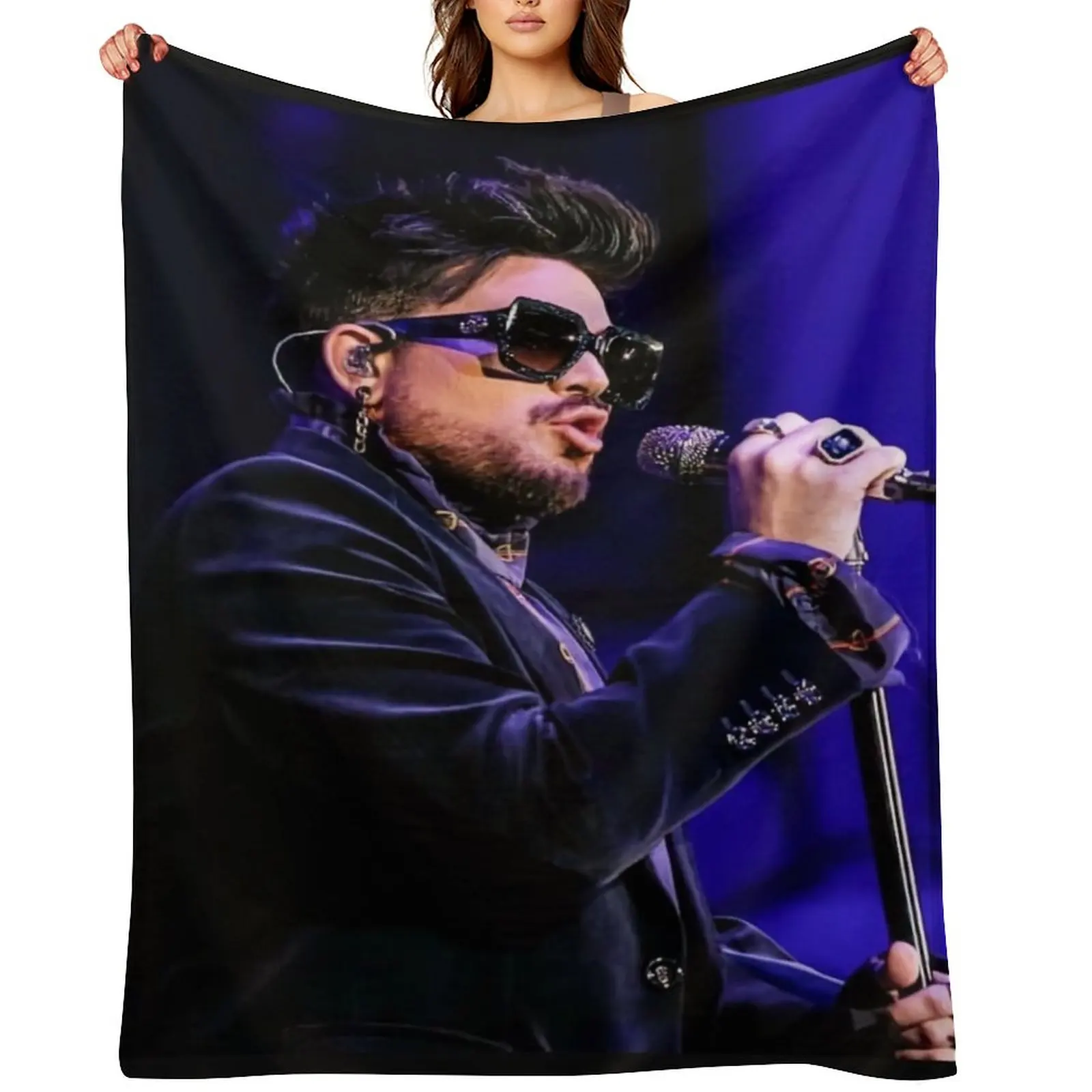 

adam lambert rebon Throw Blanket Flannel Fabric Bed linens Camping Thin Blankets