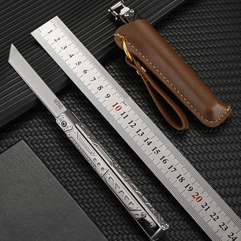 Mini stainless steel knife M390 blade outdoor EDC portable unboxing self-defense new rotatable small knife
