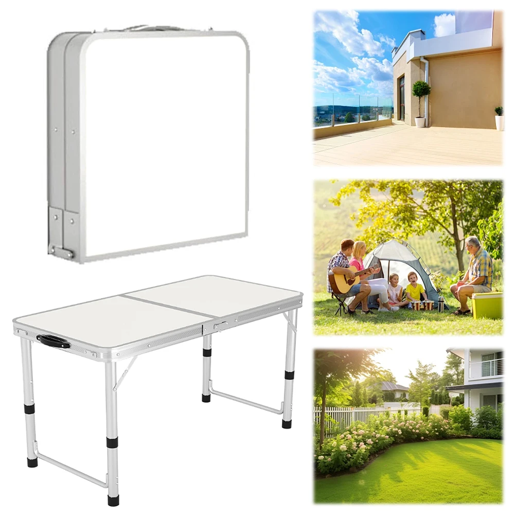 

Small Foldable Table Lightweight Folding Table with Handle Folding Aluminum Camp Table for Indoor Outdoor Patio Backyard Parties