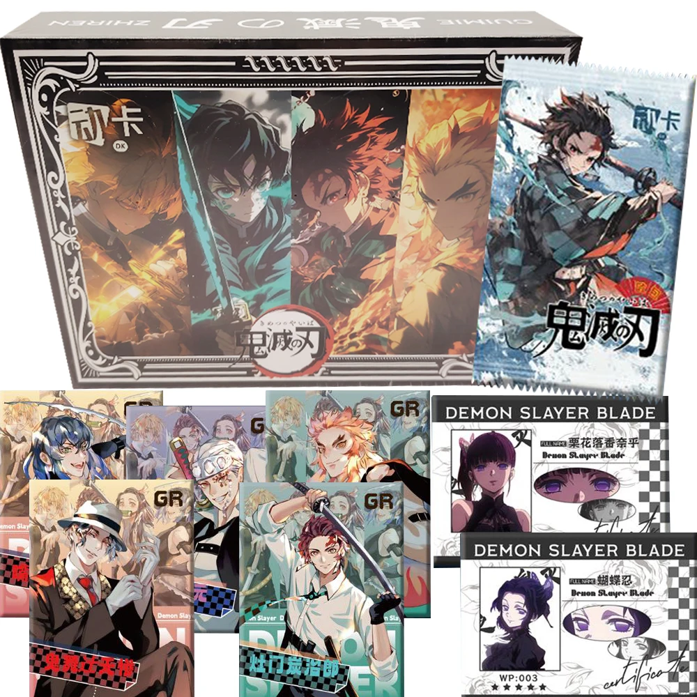 

Demon Slayer Collection Cards Kamado Tanjirou Agatsuma Zenitsu Christmas Theme Cute Cartoon Celebration Card Anime Creative Gift