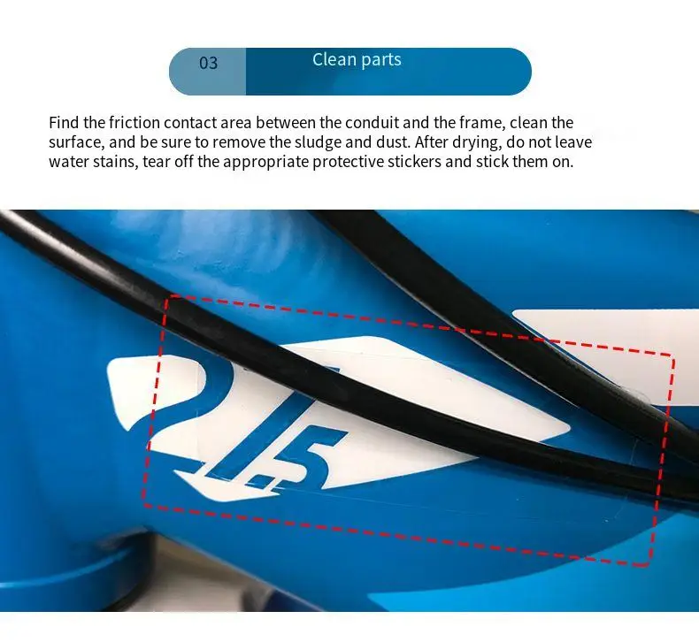 Mountainbike Rennrad Kratzfester Kettenschutz-Aufkleber Fahrradrahmen-Schutzaufkleber Lackschutzfolie – Detail 4