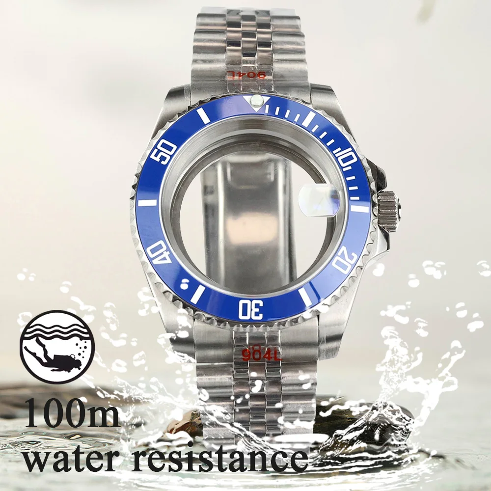 

40mm Nh35 Watch Case Jubilee Bracelet 100m Waterproof Fit NH34 NH35 NH36 NH38 Movement Submariner GMT Yacht-Master Watch Case
