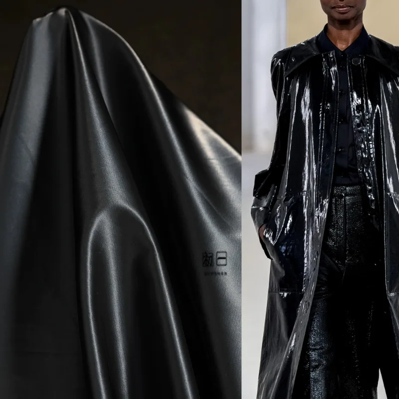 Pandora Washable Leather, Rubber, Feel, Faux Leather, Oversized Trench Coat, Coat, Designer Fabric