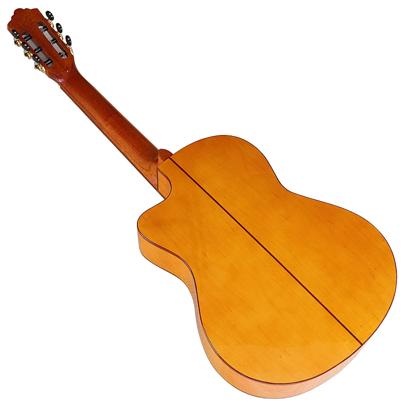 Solid Spruce Top 39 inch Classic Guitar 6 Strings High Gloss Yellow Thin Body Cuway design Good Handicraft