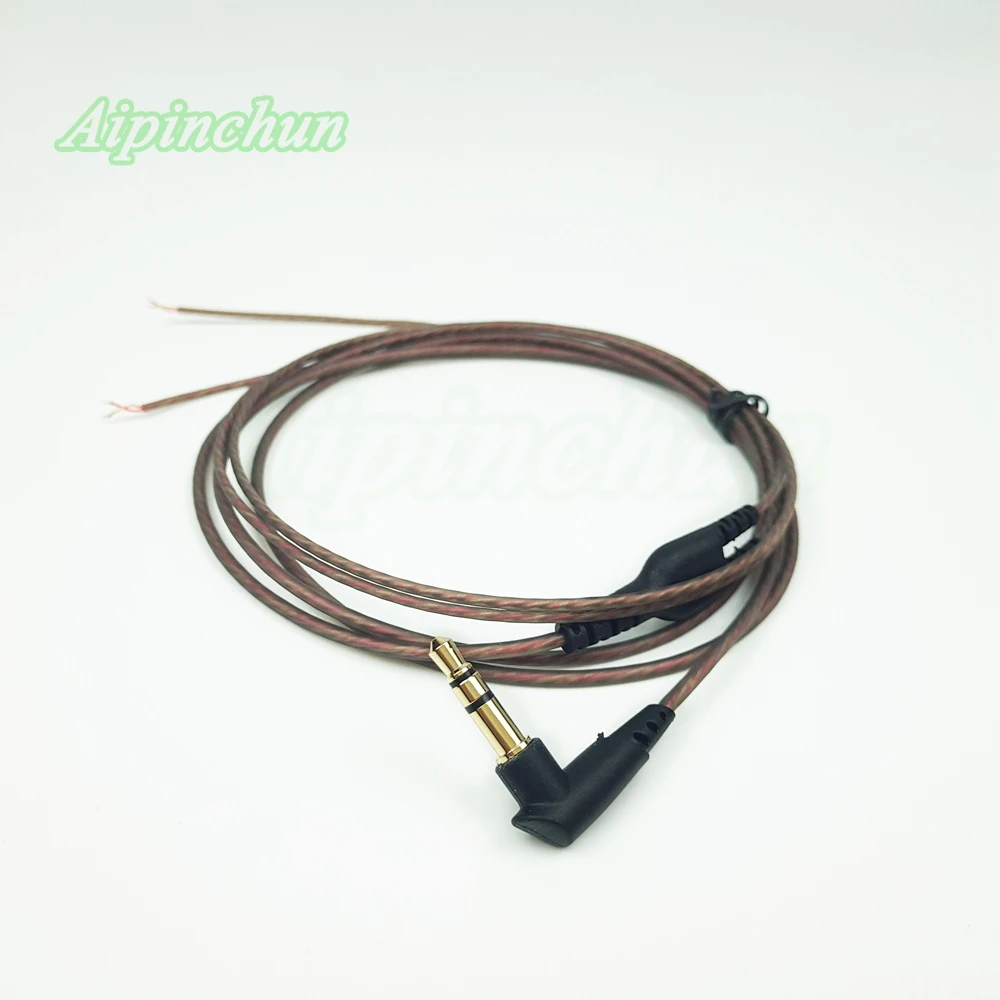 Aipinchun 3,5mm 3-polige Buchse DIY Kopfhörer Audio kabel Kopfhörer Reparatur Ersatz 124cm Draht gebogen Stecker aa0207
