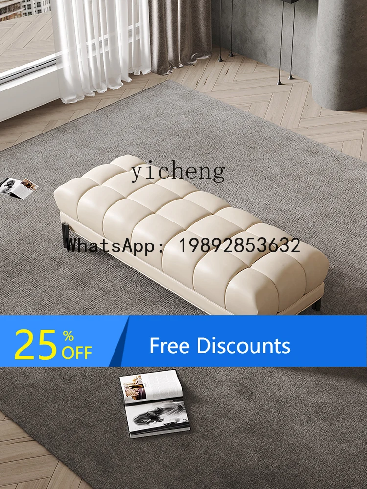 

bedside stool bedroom simple leather sofa stool high-end leather home shoe changing stool solid wood