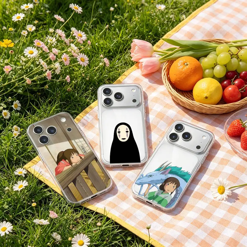 Niedliche S-Spirited Anime A-Away-s Handyhülle für iPhone 17 16 15 12 11 Pro Max 14 Plus 13 Mini – Transparente, weiche Schutzhülle
