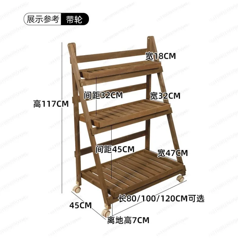 Balcony Tiered Flower Stand, Living Room Wall Folding Shelf, Succulent Planter Rack with Wheels, rack Movable