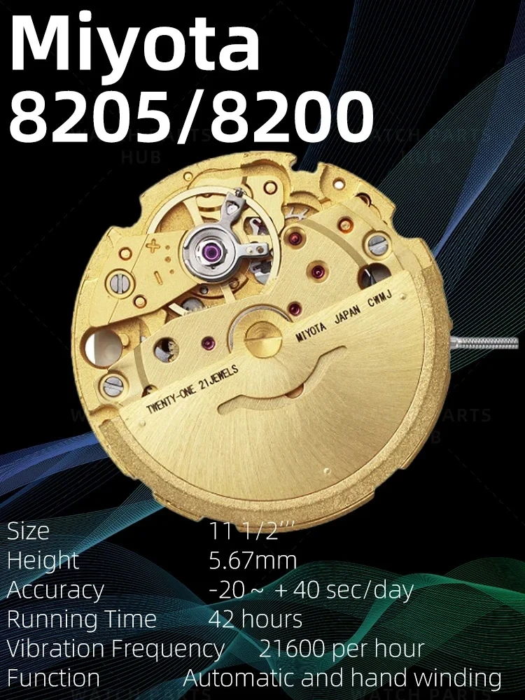 Nuovo movimento dell'orologio Miyota 8205 Citizen originale originale 8200 Mouvement movimento automatico 3 lancette data alle parti dell'orologio 3:00