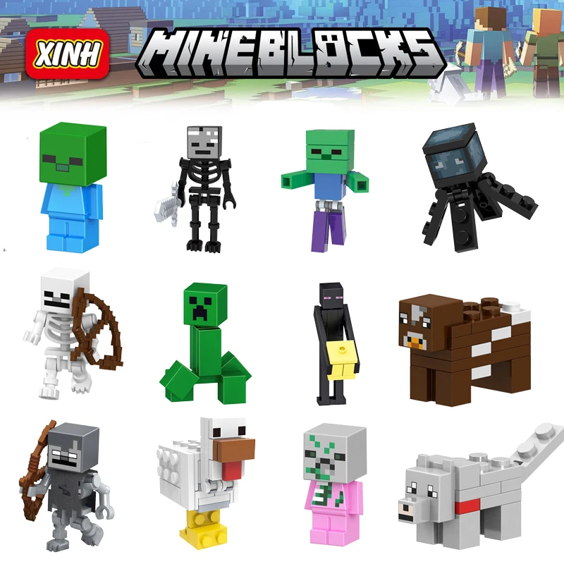 MineCrafts Steve Alex Iron Golem mini Figure Model Toys MC Figure Cartoon Herobrine Figure MineCrafts Figure For Children Gifts