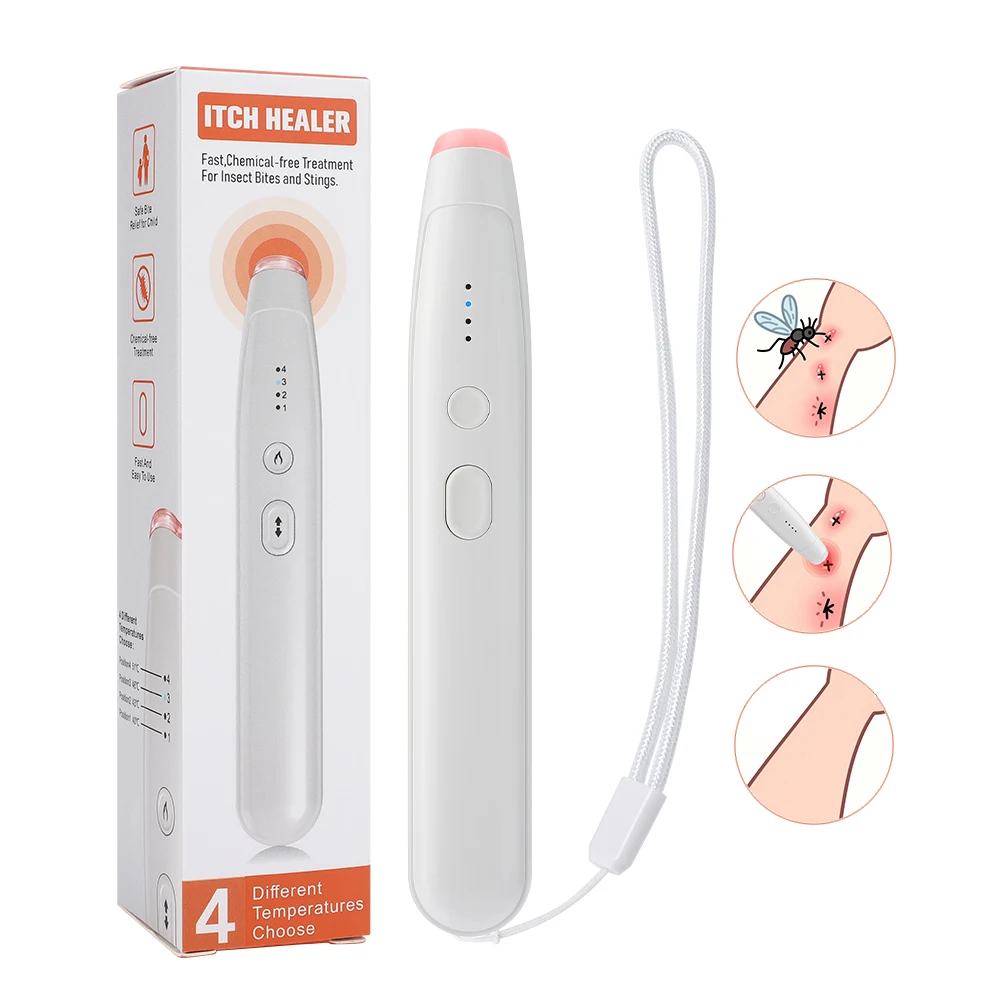 Portable Mosquito Insect Bite Relieve Itching Pen Rechargeable Bug Insect Bite Itch Relief Heat Pen for Camping Outdoor Children