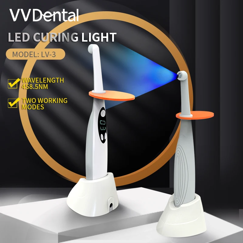 Dental Wireless LED Curing Light 2200mw/cm2 Highlight LV-3 Dental Photopolymerizer