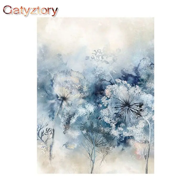 

GATYZTORY 60x75cm Frameless DIY Painting By Numbers Flowers Oil Painting Abstract Canvas Drawing Wall Decor HandPainted Kits