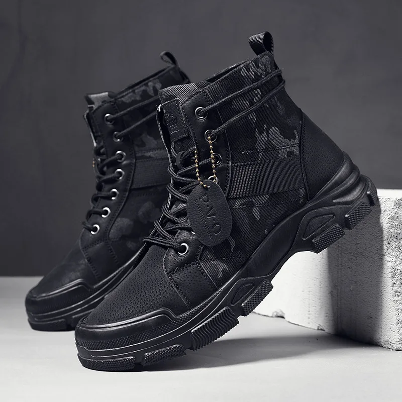 Men's Desert Combat Boots Outdoor Non-slip Tactical Boots Hiking Desert Ankle Hunting Shoes Work Safty Men Boots Botines Zapatos