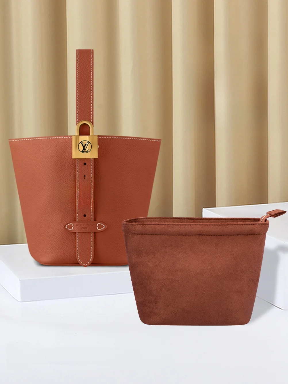 

Новый неброский органайзер-вкладыш для сумки Buet Bag из замши и бархата, однотонный, в стиле LV, для сумок Buet Bag, аксессуар