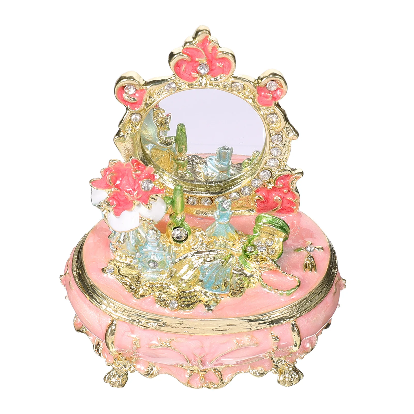 

Luxury Enamel Jewelry Box Metal Hinged Trinket Chest Hand Painted Keepsake Organizer Dressing Table Decor Vanity Storage Jar