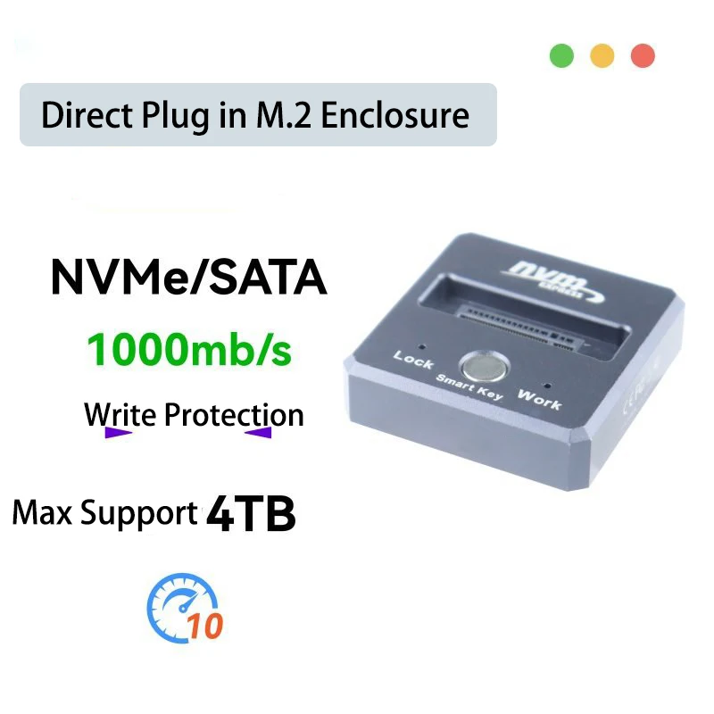 M2 SATA NVMe to USB 3.1 10Gbps Direct Plug in SSD Adapter M.2 Case JMS583/9210B Chip for 2230 2242 2280 2210 M2 SSD Enclosure