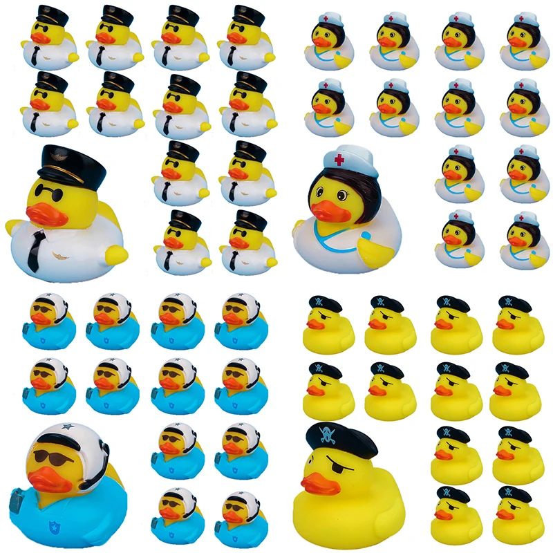 Canards en caoutchouc professionnels de 2 pouces, 24/48 pièces, jouet de bain en caoutchouc Cool pour cadeaux de fête d'anniversaire, jouets de piscine BeacH