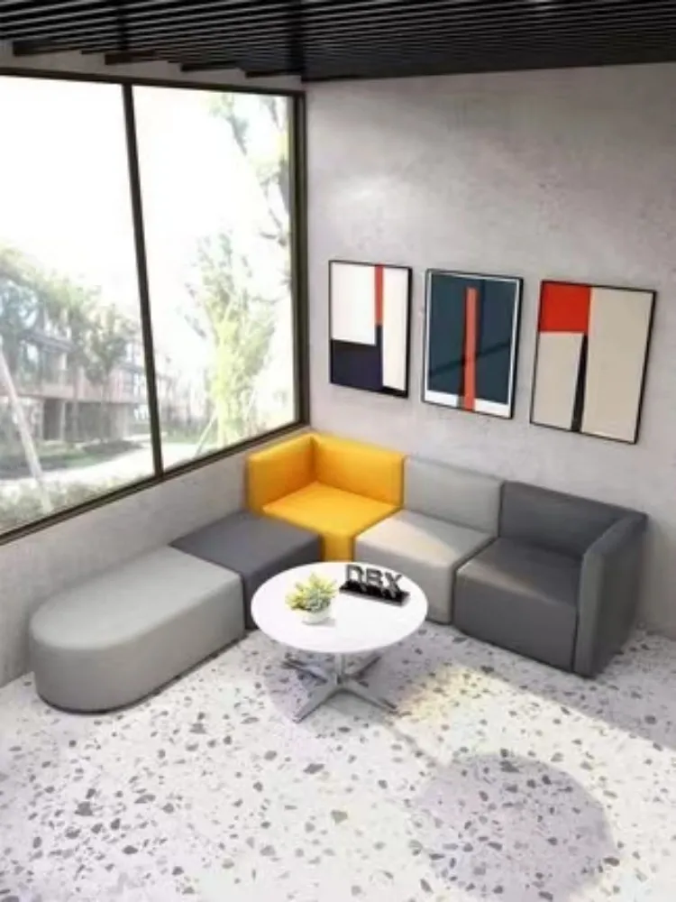 Office creative meeting guest negotiation reception leisure rest area training institution modern simple sofa coffee table combi