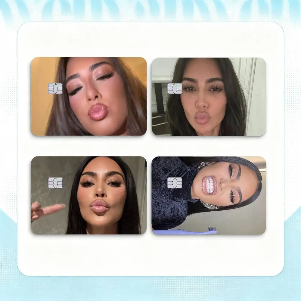 K-Kim Kardashian M-Memes  Credit Card HD Stickers Game Card Decal Small Chip Waterproof Sticker Gift