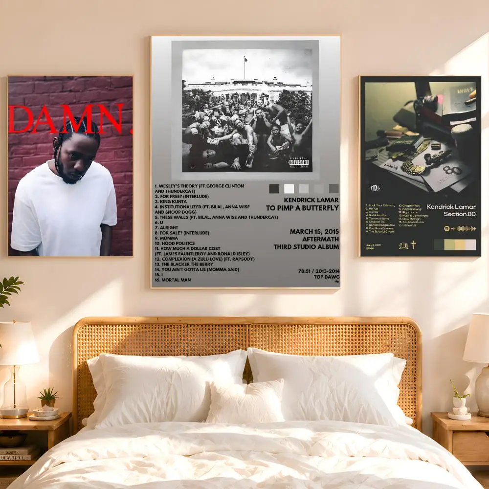 K-Kendrick Lamar Poster 1PC HD Matte Peel And Stick Wall Decor For Bedroom Living Room Dorm Office