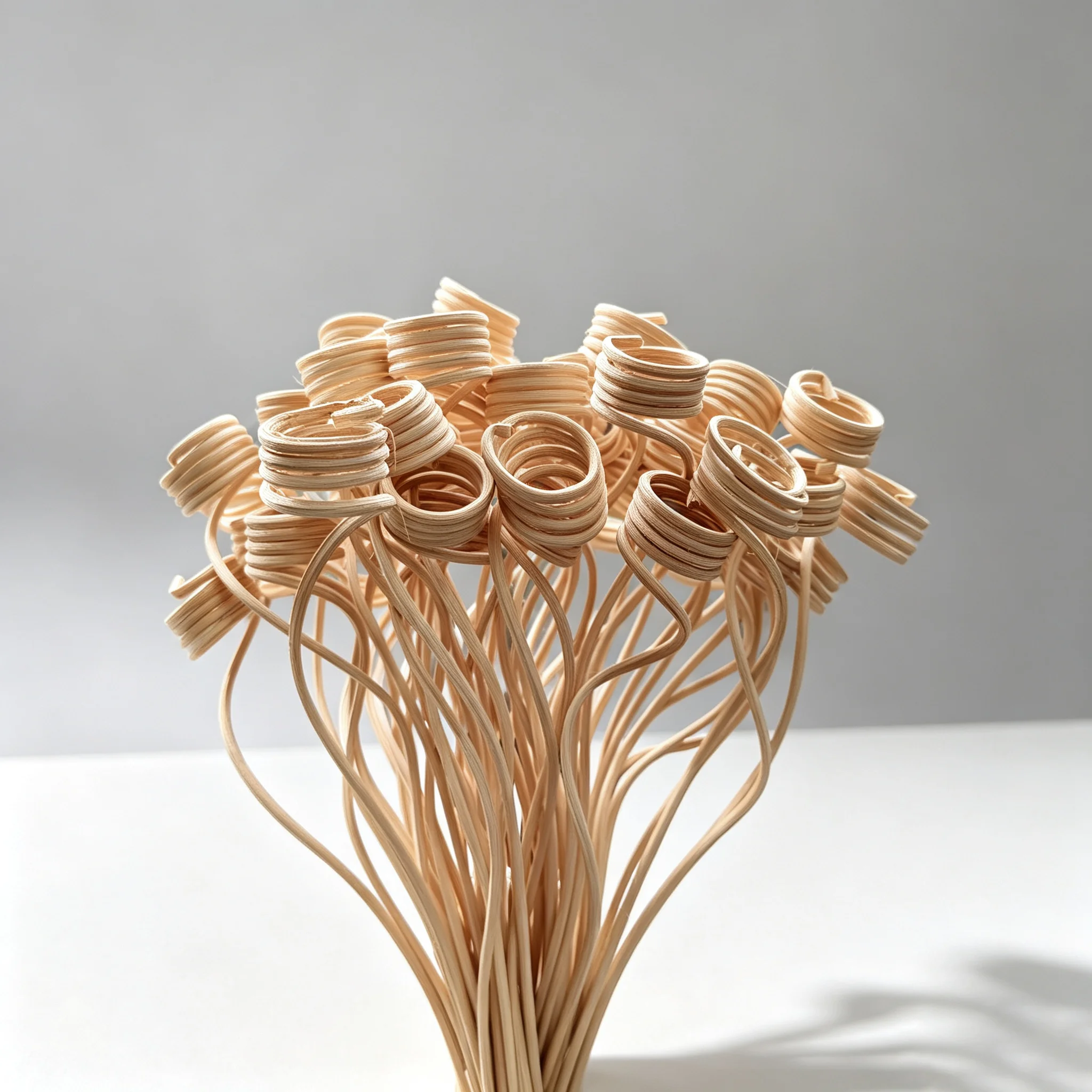 20Pcs Spiral Natural Rattan Reed Diffuser Sticks Flameless Aromatherapy Volatile Rods Home Fragrance Essential Oil Accessories