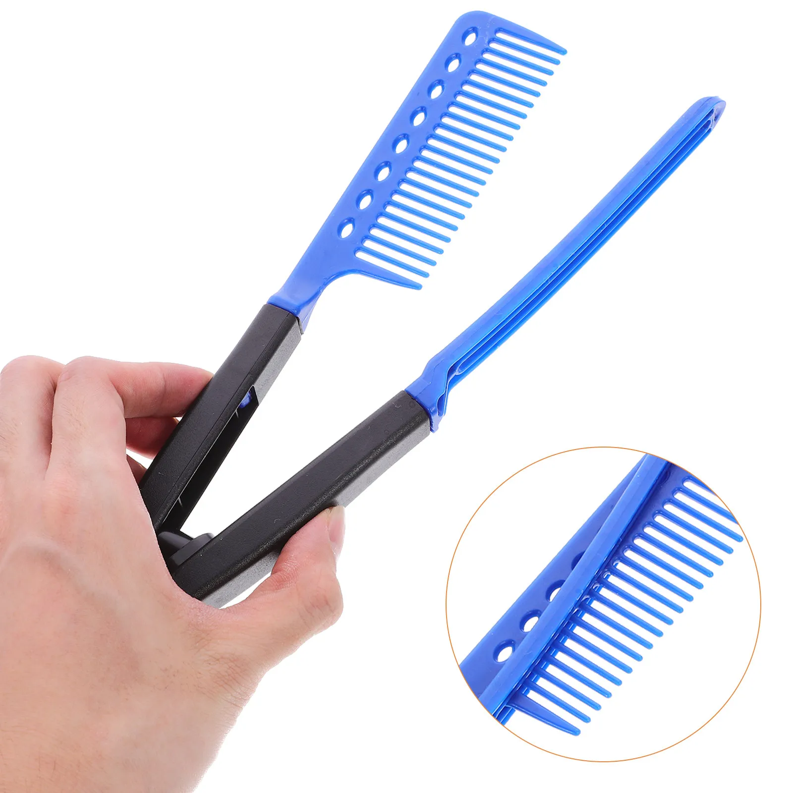 

2Pcs V-Shaped Hair Styling Comb Hair Straightening Clip for Hairdressing Blow Drying Daily Use Salon Barber Accessories