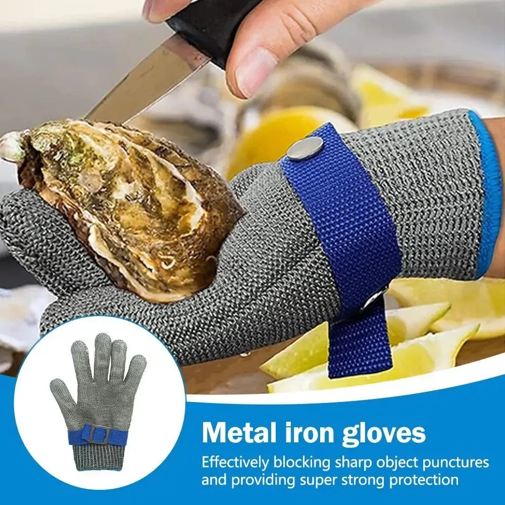 1PC Chainmail Gloves Food Grade Stainless Steel Cut Resistant Proof Mesh Metal Gloves for Cutting Butcher Knife Chefs