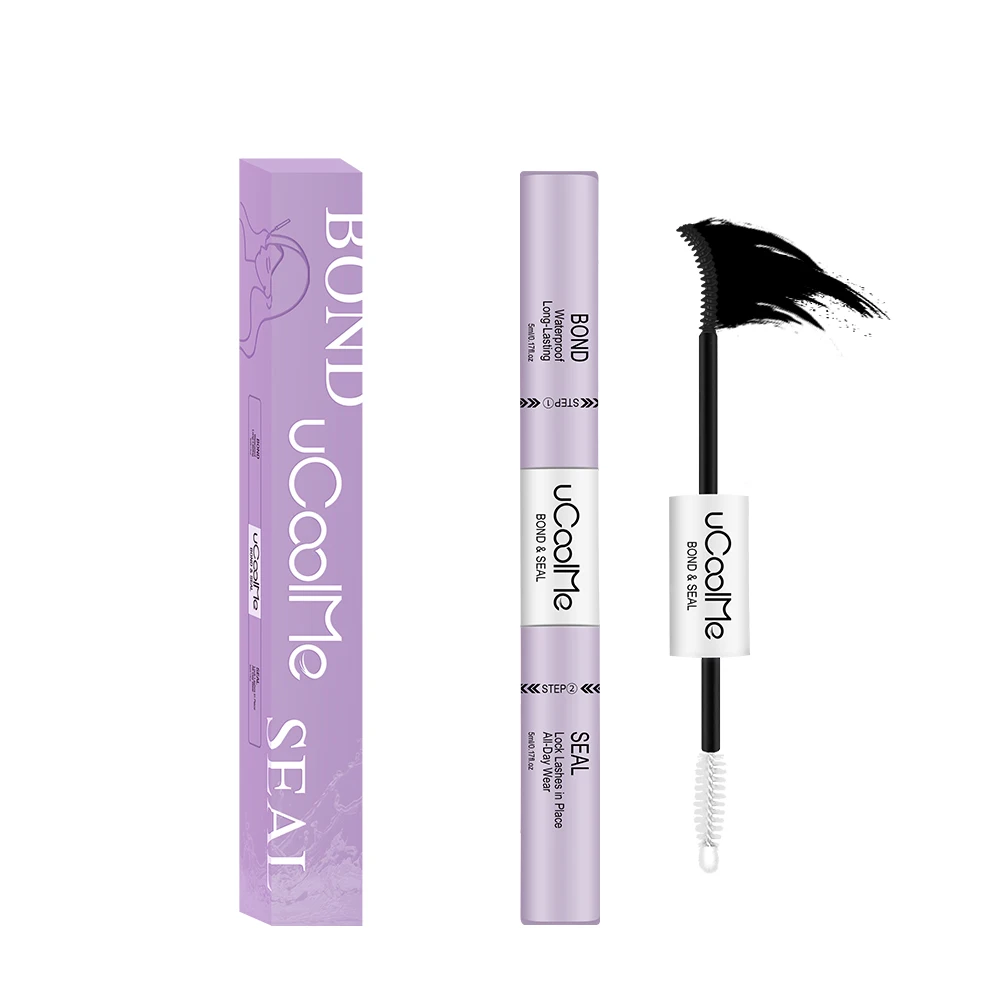 uCoolMe Lash Bond and Seal 2-in-1 Eyelash Glue Clear Strong Hold Lashes Extension Waterproof and Long Lasting DIY Makeup Tool