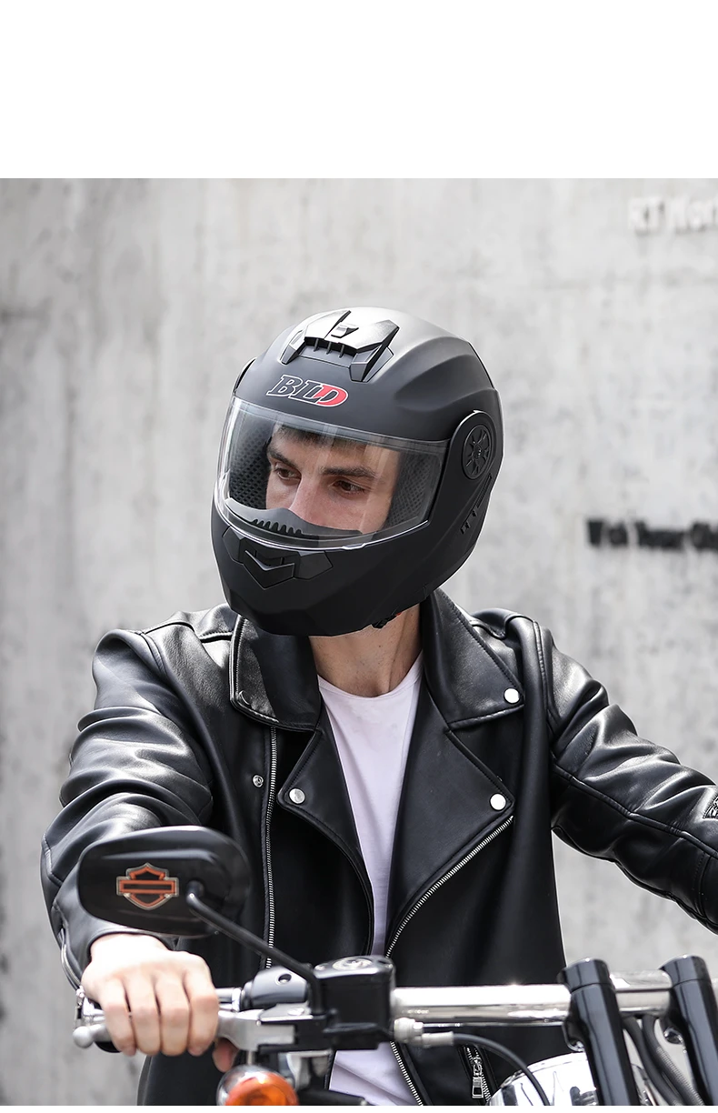 DOT-zugelassener cooler Motorrad-Rennhelm mit doppelter Linse, Integralhelm, Winter, warm, Fahrer, modularer Motorradhelm, Kask Casco – Detail 17