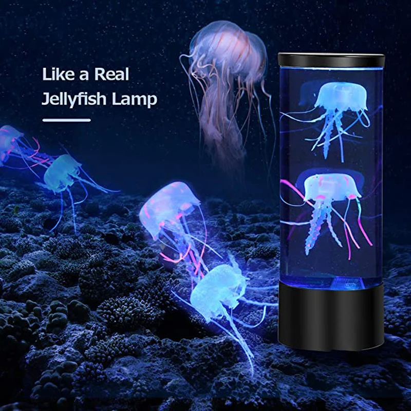 C2 LED Fantasy Jellyfish Lava Lamp USB Battery Powered Color Changing Jellyfish Tank Aquarium Lamp Relaxing Mood Table Light