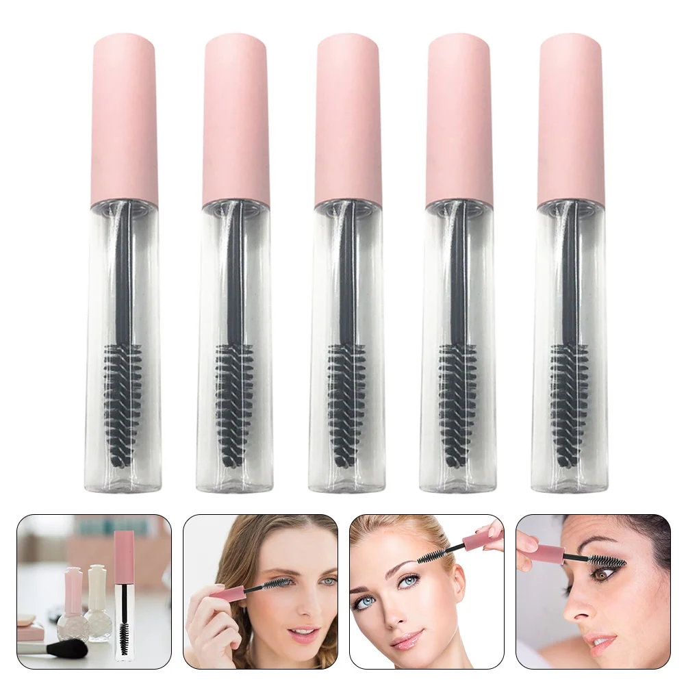 5 pçs tubo de rímel tubos de brilho labial criativo diy enchimento líquido cosméticos recipiente cílios creme recipientes abs