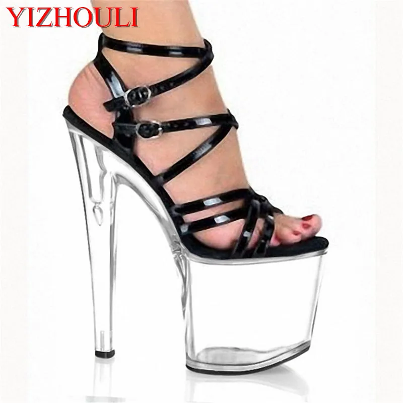 

20cm crystal platform sexy high-heeled shoes rome cross-strap sexy shoes for women shoes 8 inch Gorgeous High Heels dance shoes