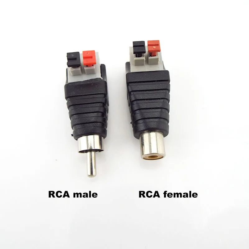 Speaker Wire Cable To Audio Male Cable Professional Jack Quick Press Plug RCA Connector Adapter Cable