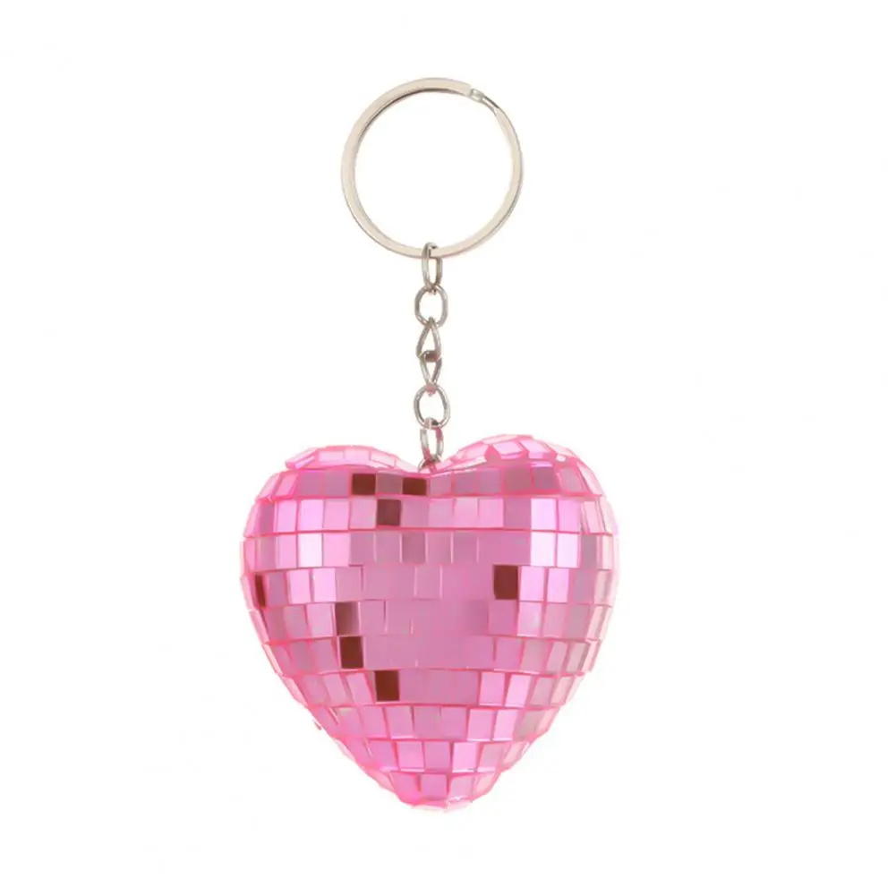 Keychain Accessory Heart Shaped Keychain Disco Ball Keychain Set Heart Shape Mirror Mini Party Favors Hanging for Halloween