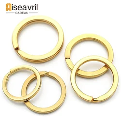 5pcs Solid Brass Split Rings Double Loop Keyring 15-32mm Bag Hook Connector Keychain Keys Holder DIY Leather Craft Hardware