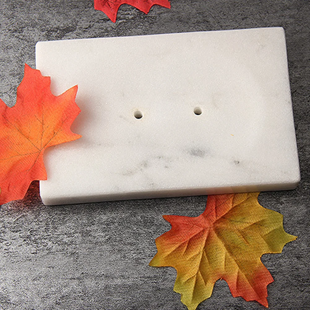 

Marble Tray Minimalist Soap Holder For Bathroom Kitchen Shower Bathtub Counter Top Creative Soap Dish White