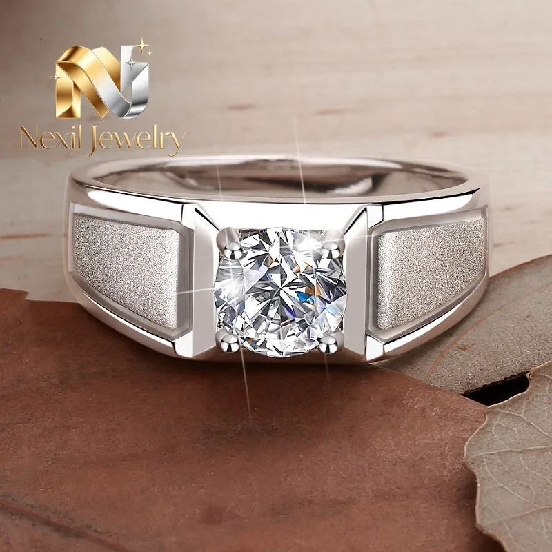 

Nexil Jewelry Nexil Jewelry Crown Frosted Minimalist Ring Men's 2CT Moissanite PT950 Platinum - Men's crown frosted ring,2CT