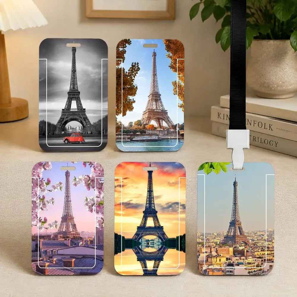 

A-eiffel Tower Card Holder Cardcase Bank Credit Student ID Subway Work Permit Badge Holder