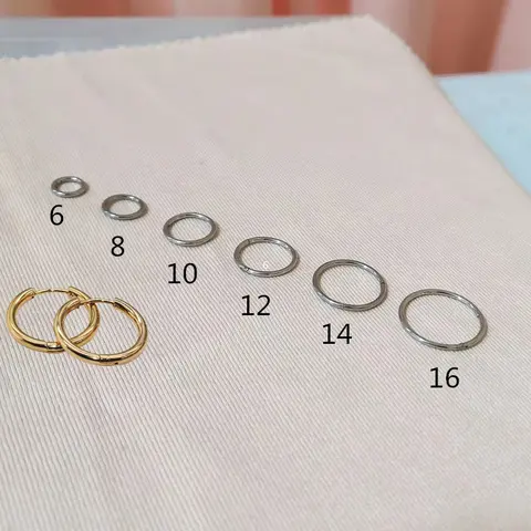 Hypoallergenic From 6MM To 16mm 316 Stainless Steel Hoop Earrings No Fade Allergy Free Classical Brief Style