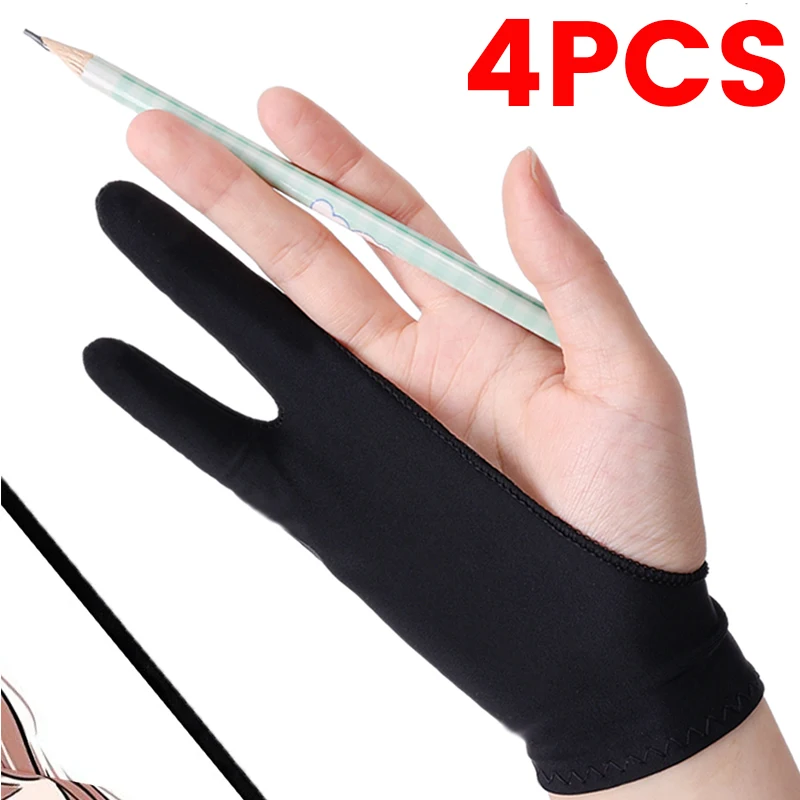 Two-finger Painting Gloves XS/S/M/L Anti-touch Anti-pollution Hand Glove for IPad Tablet Universal Drawing Double Finger Gloves