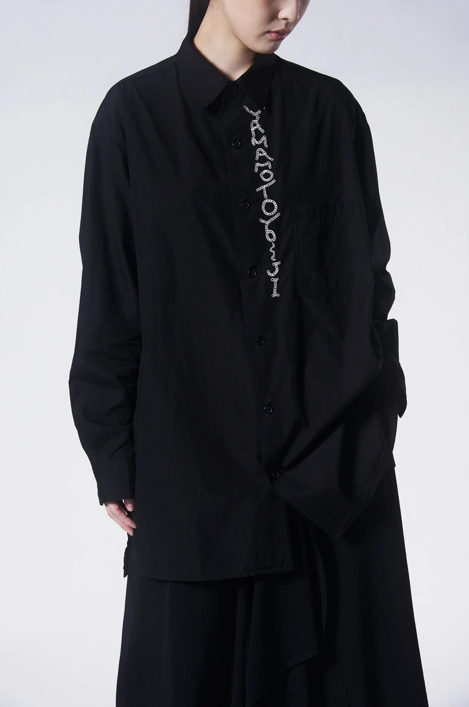 YAMAMOTO-Style Shirt 2026 HighQuality Clothing Riginal design ,Letters, Embroidered Shirt,Dark Style Tops