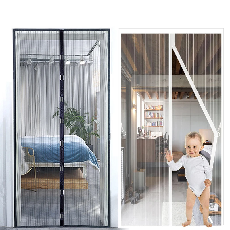 Summer Anti Mosquito Magnetic Screen Door Curtain Automatic Closing Door Net Anti-mosquito Insect Fly Bug for Kitchen Front Door