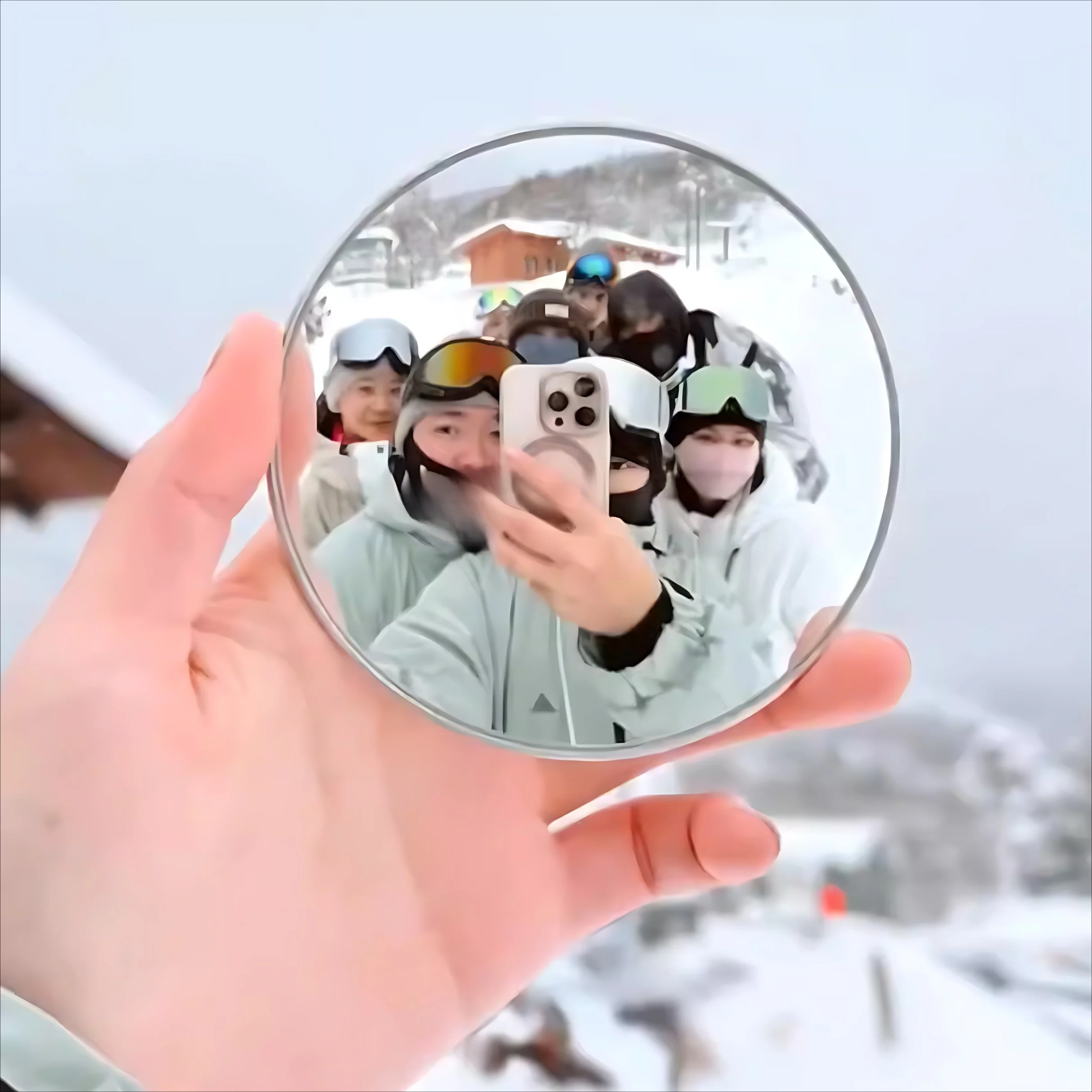 

Handheld Convex Mirror Selfie Mirror Reflective Travel Photoaphy Tru round Mirror Portable eup Mirror for Travel