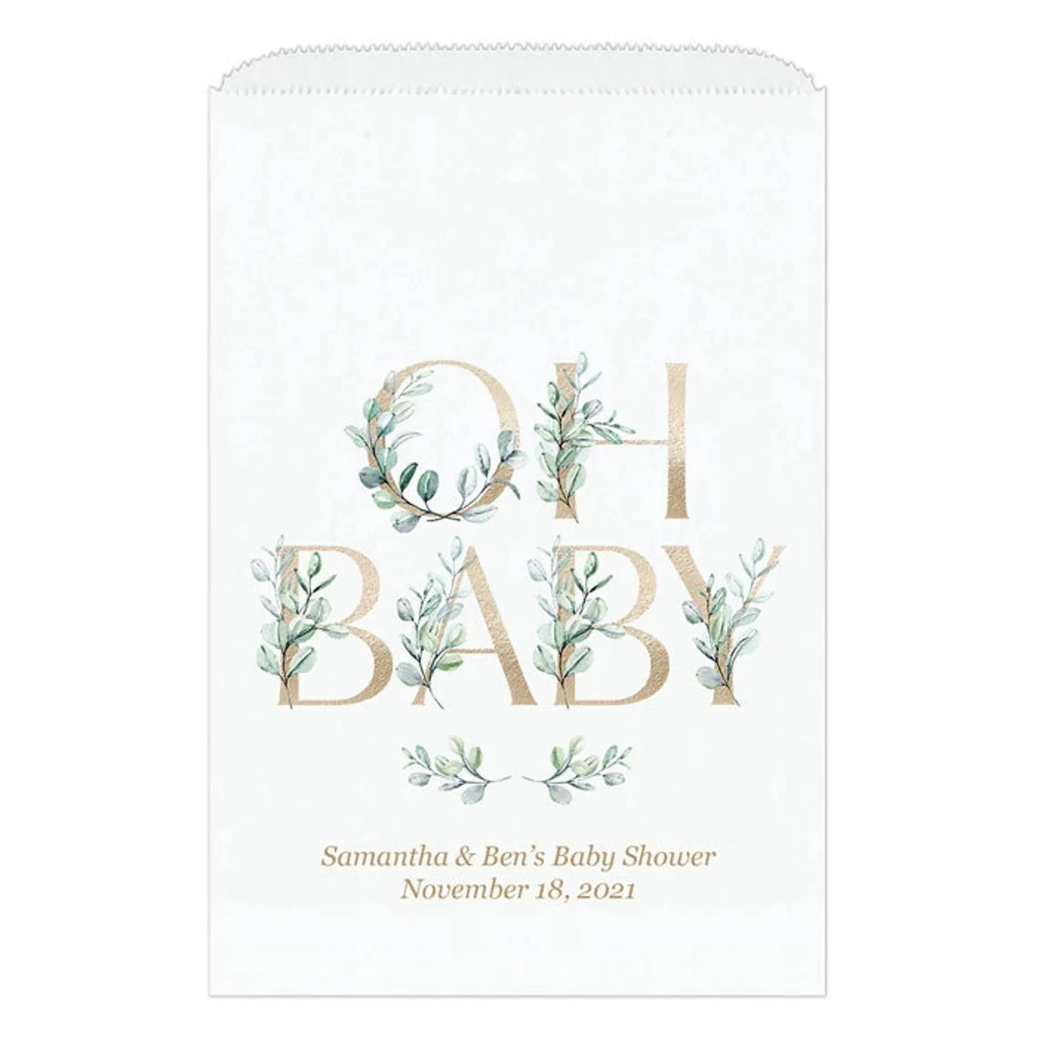 Greenery baby shower favor bags - Baby shower candy bags - Baby shower treat bags - Woodland baby shower bags - Treat bags baby