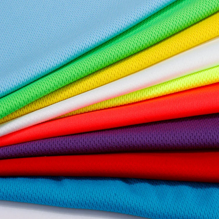 Mesh Fabric 75D Knitted Stretch By The Meter for Clothing T-shirt Uniform Sewing Decorative Breathable Plain Black Quick-drying